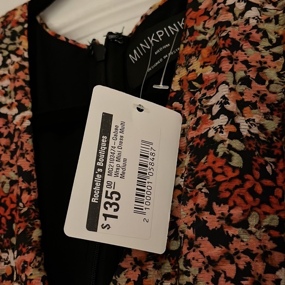 NWT Minkpink Gabae Wrap Mini Dress- Medium - Picture 3 of 4